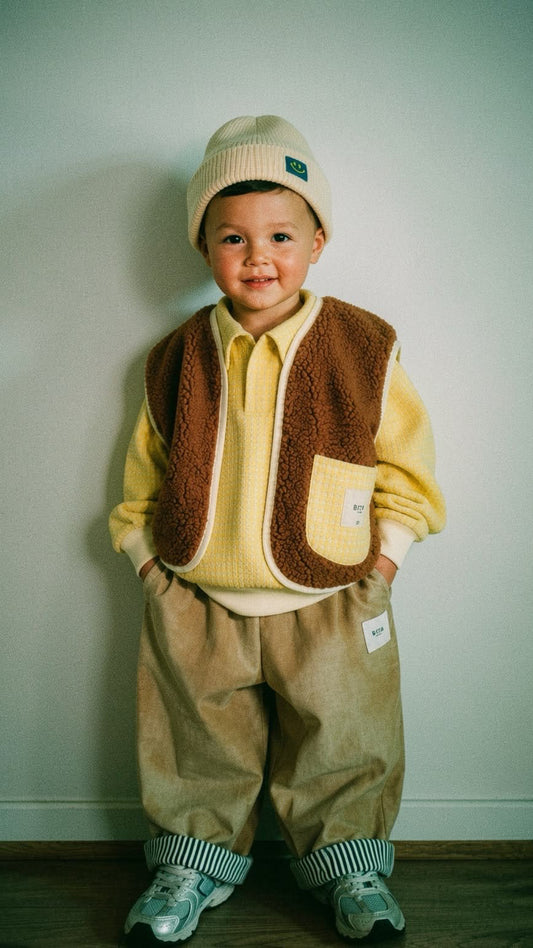 Bita Vest Reversible Café/Amarillo - Bita Tinywear