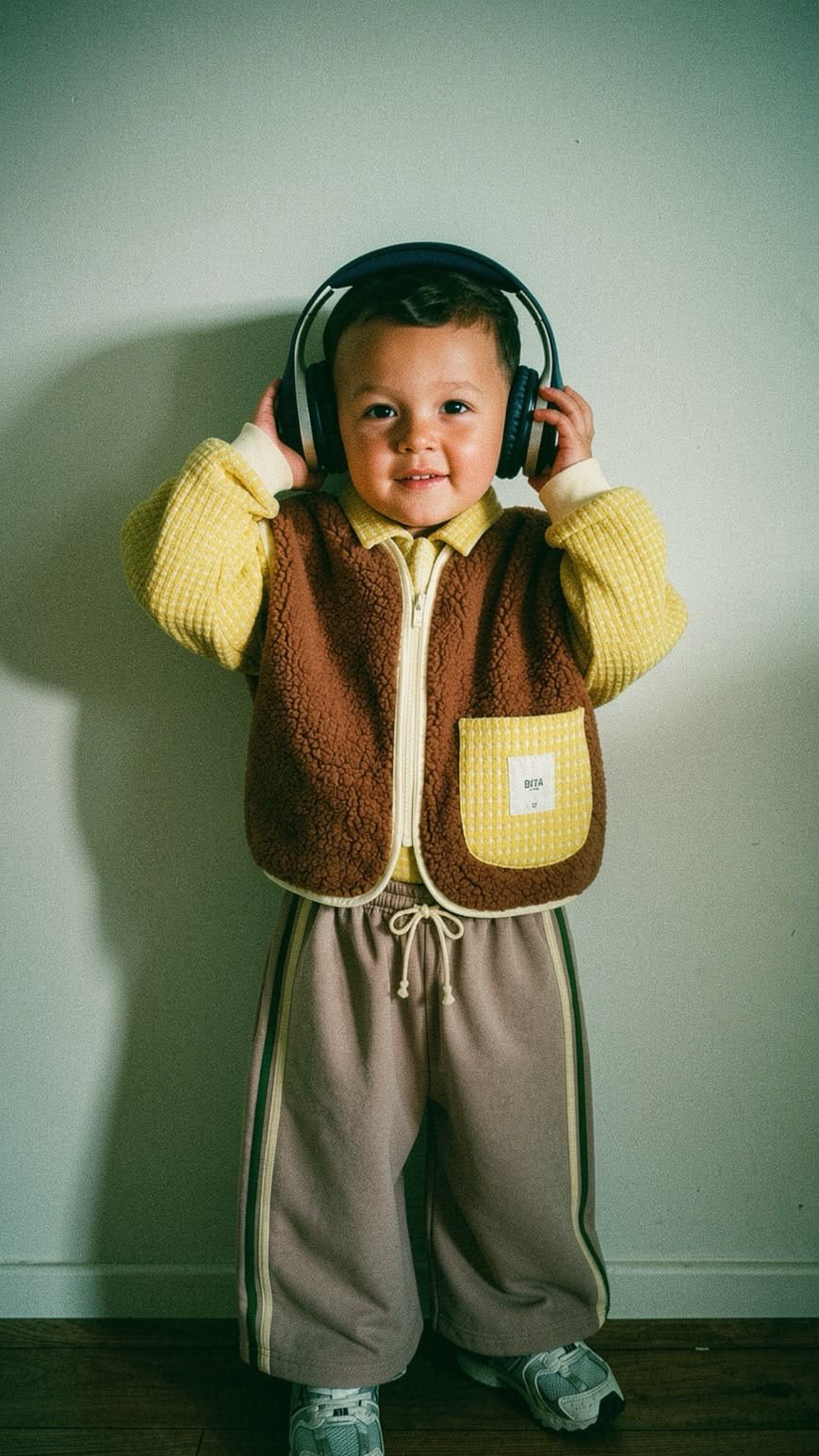 Bita Vest Reversible Café/Amarillo - Bita Tinywear