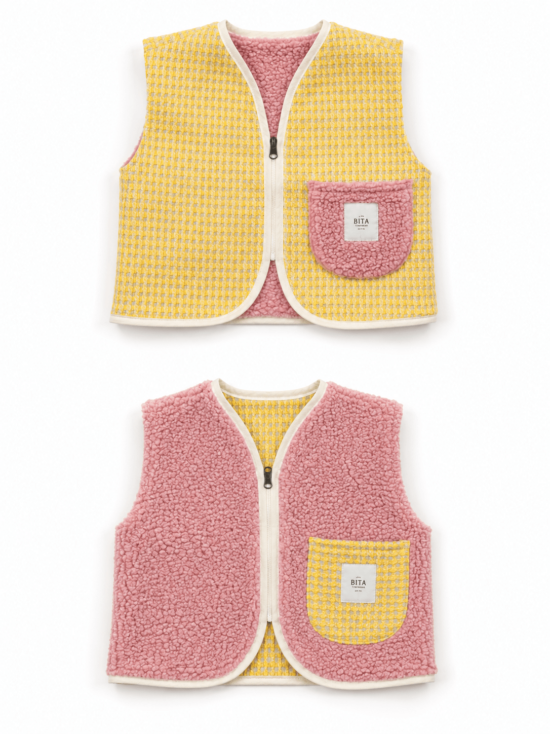 Bita Vest Reversible Rosa/Amarillo - Bita Tinywear