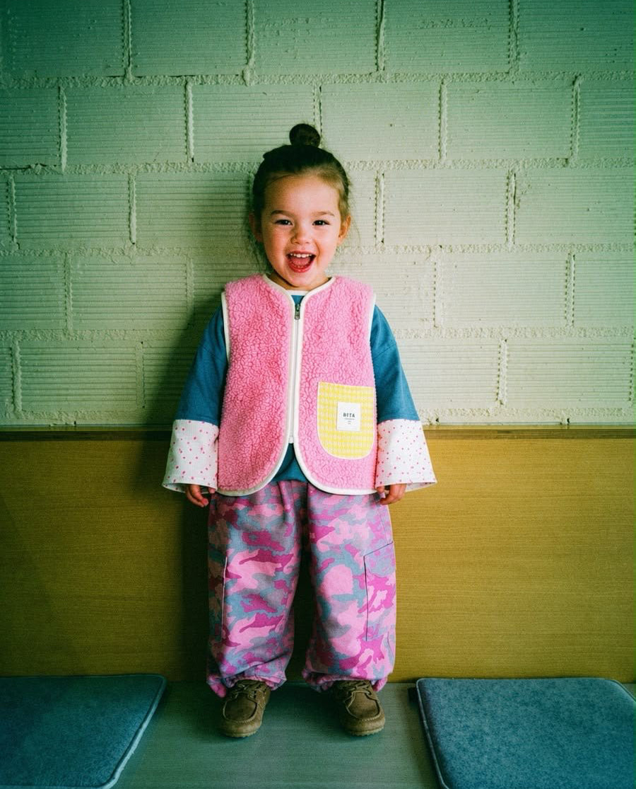 Bita Vest Reversible Rosa/Amarillo - Bita Tinywear