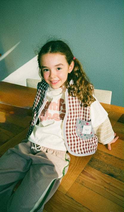 Bita Vest Reversible Vichy/Flor - Bita Tinywear