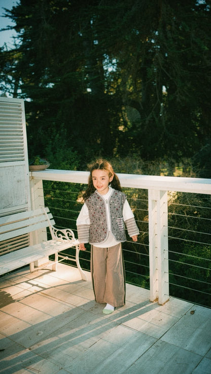Bita Vest Reversible Vichy/Flor - Bita Tinywear