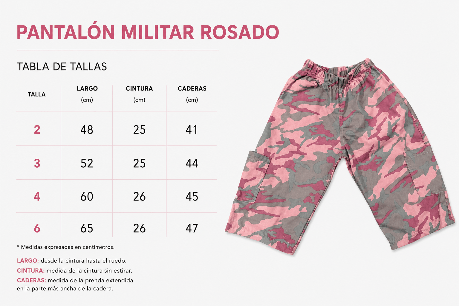 Pantalon Militar Rosado - Bita Tinywear