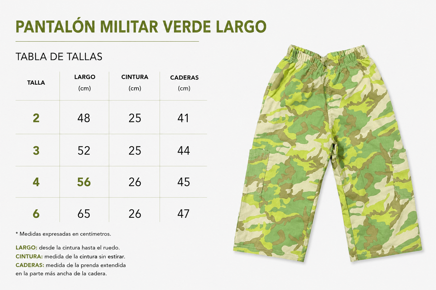 Pantalon Militar Verde - Bita Tinywear